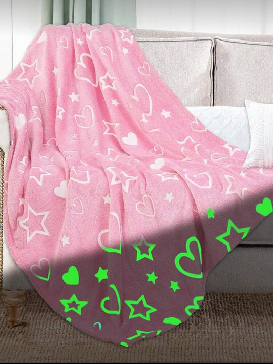 Hearts glowing blanket