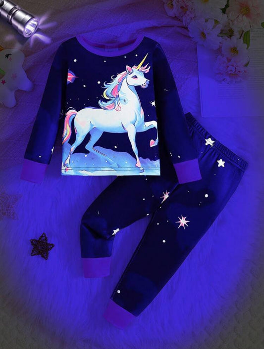 Glowing unicorn pajama set