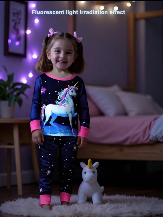 Glowing unicorn pajama set