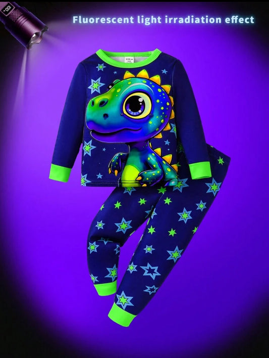 Glowing dinosaur pajama set