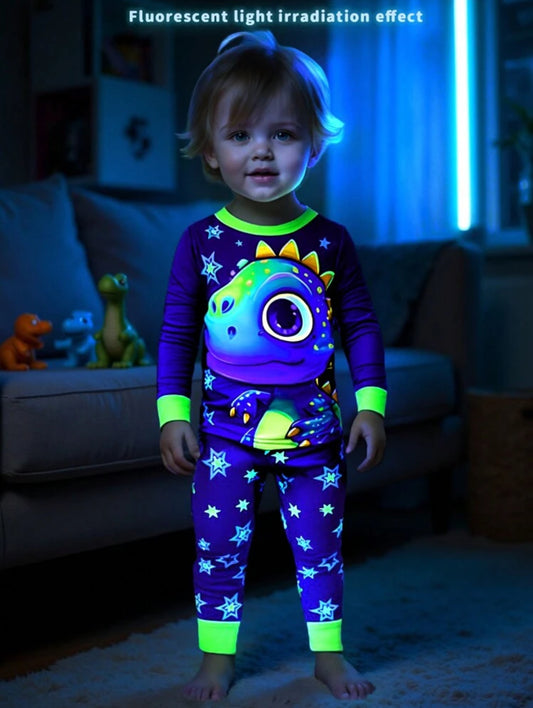 Glowing dinosaur pajama set